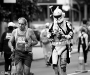 Queen Street Auckland city, black and white photo by Mike Wheelton